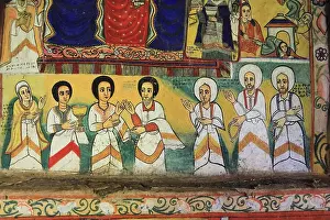 Painted Prints: Ahamra region, Azoa Maryam round church on the Zeghie peninsula in Lake Tana