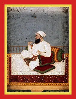 Persian Prints: Aḥmad Khan wearing white turban