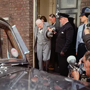 Exiting Prints: Aides Helping Winston Churchill Exit Home