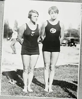 Detroit Prints: Aileen Riggin and Caroline Smith Posing in Swimsuits