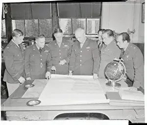 George Prints: Air Corps Staff Conferring on War Plans