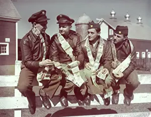 Paper Money Prints: Air Force Gunners Comparing Short Snorter Paper Money