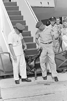Outer Space Prints: Air Force Men Escorting Chimp Astronaut