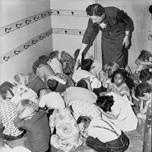 Air Raid Prints: Air Raid Drill By Kindergarten Class