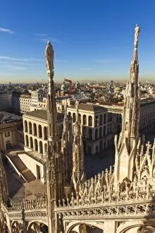 Images Dated 3rd March 2015: Air view from Duomos Terraces over the city. Milan, Italy