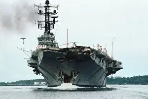 Singapore Prints: Aircraft Carrier Melbourne Arriving for Repairs