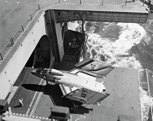 Aircraft Sitting on a Ship's Elevator