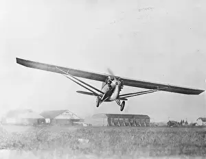 Hangar Prints: Airplane on Practice Flight Before Endurance Record Attempt
