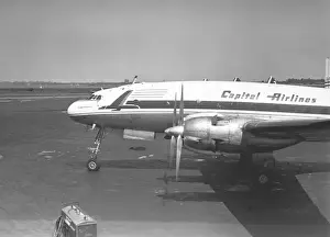 Propeller Prints: Airplane on runway, (B&W)
