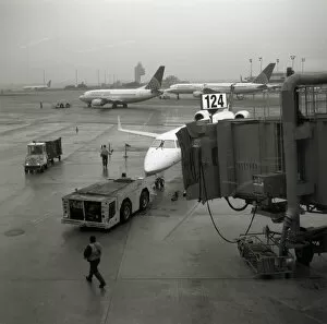 Airplanes on tarmac