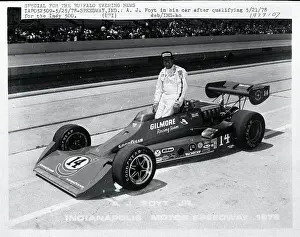 Foyt Prints: A.J. Foyt Stands in his Indy Car
