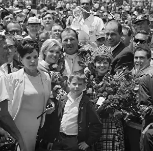 Foyt Prints: A.J. Foyt, Wife and Boy after Winning Indy 500