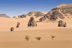 Backdrop Prints: Akakus Mountains, Libyan Desert, Libya, Sahara, North Africa, Africa