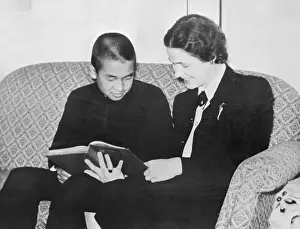 Akihito Prints: Akihito Being Tutored