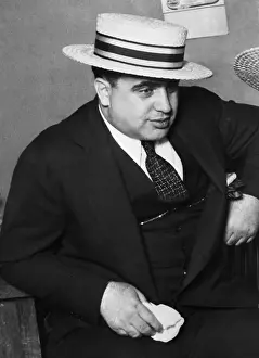 Gangster Prints: Al Capone in Straw Hat