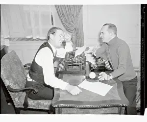 Al Jolson and Jerome Dean Talking over Typewriters