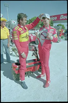 Fatherhood Prints: Al Unser Jr. Showing T-shirt to Father