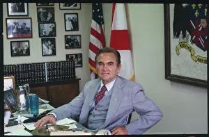 Alabama Governor George Wallace in His Office