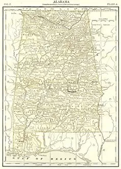 Images Dated 4th May 2017: Alabama map 1878