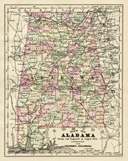Images Dated 6th October 2017: Alabama map 1893