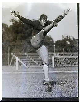 Quarterback Prints: Alabama Quarterback Practicing Kicks