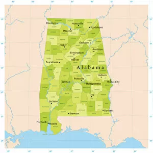 Images Dated 16th May 2018: Alabama Vector Map