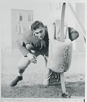 Madison Prints: Alan Ameche Slamming into Blocking Dummy