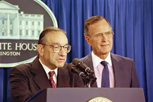 Alan Greenspan and George Bush