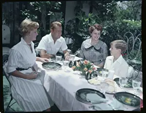 Alan Ladd at Home with His Family