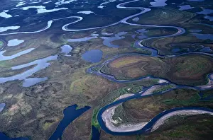 Brooks Range Prints: Alaska, Arctic National Wildlife Refuge, Brooks Range, river below