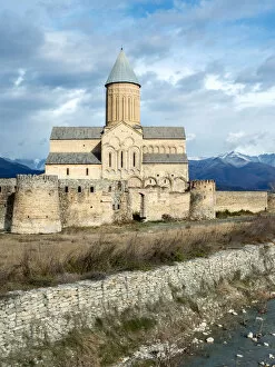 Images Dated 3rd December 2016: Alaverdi cathedral and Caucasus mountains, Georgia