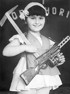 Albanian Prints: Albanian Girl Commemorating International Children's Day