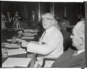 Alben W. Barkley Speaking at Foreign Relations Hearing