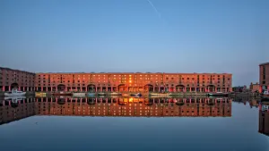 Recreational Boat Prints: Albert Docks Reflection in sunrise