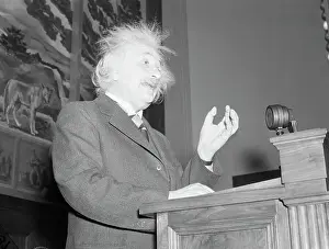 Albert Einstein Addressing Scientists