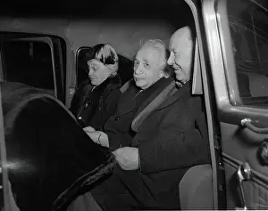 Albert Einstein in a car with Frank Aydelotte and his wife