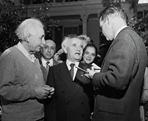 Interview Prints: Albert Einstein and David Ben-Gurion Talking to Reporters