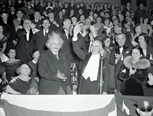 Albert Einstein and Herbert Lehman at Chanukah Festival