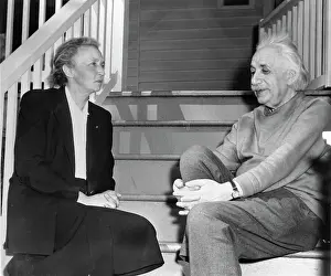 Princeton Prints: Albert Einstein with Irene Joliot-Curie