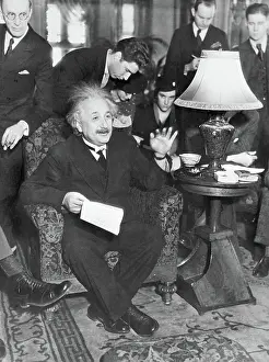 Convention Prints: Albert Einstein Lecturing at Press Conference