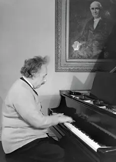Albert Einstein Playing Piano