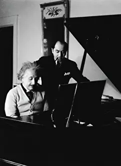 Albert Einstein Playing Piano