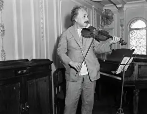 Sheet Music Prints: Albert Einstein Playing Violin