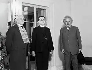 Albert Einstein with Robert Millikan and Georges LeMaitre