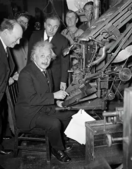 Typing Prints: Albert Einstein At Typesetting Machine