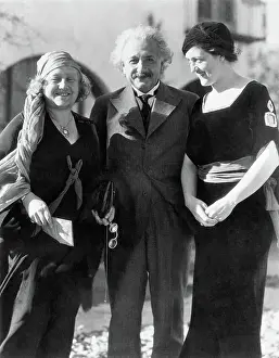 Prints of Professor Albert Einstein, world famed mathematician and exponent of the fourth dimension and relativity theories, with Mrs A Glimpse into Genius: Albert Einstein with His Wife and Gene Dennis