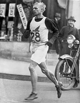 Marathon Prints: Albert Michelson Running In Marathon
