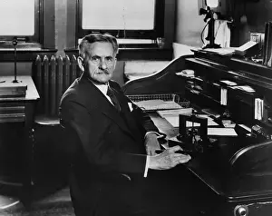 Measuring Prints: Albert Michelson Seated At Desk