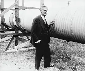Tube Prints: Albert Michelson Standing W/Vacuum Tube