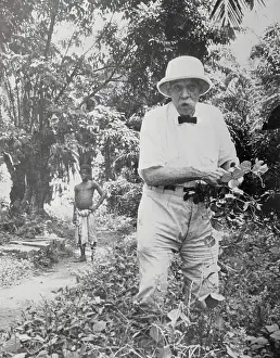 Albert Schweitzer Posing in the Jungle